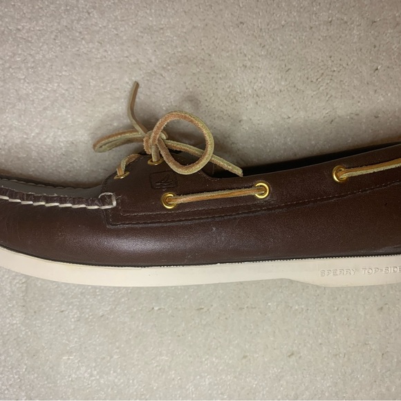 Vintage Sperry Topsiders boat shoes, dark brown, women’s size 9 1/2 medium. - Picture 2 of 7